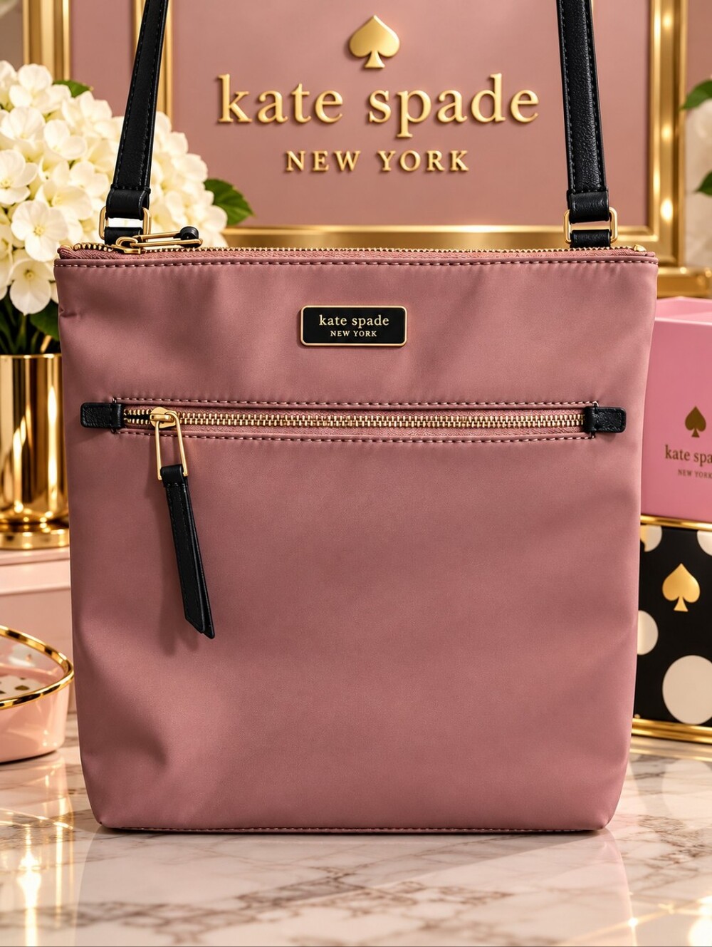 Kate Spade New York Dawn Flat Crossbody Bag In Blush LIKE NEW